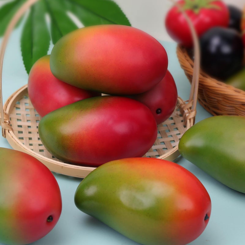 Gresorth 4pcs High-Grade Fake Green Mango Artificial Fruits Simulation Home Party Table Cabinet Decoration Photography Props - Image 3